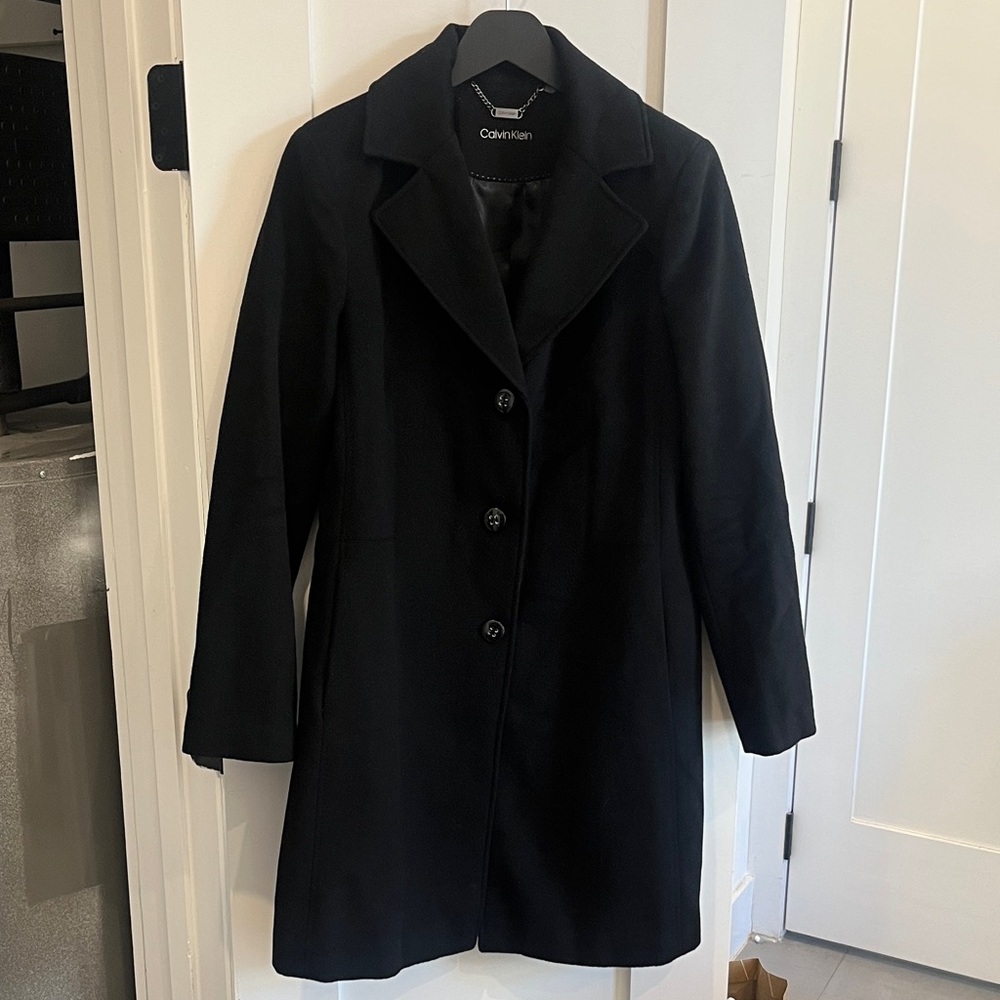 Calvin Klein Women's Classic Black pea coat